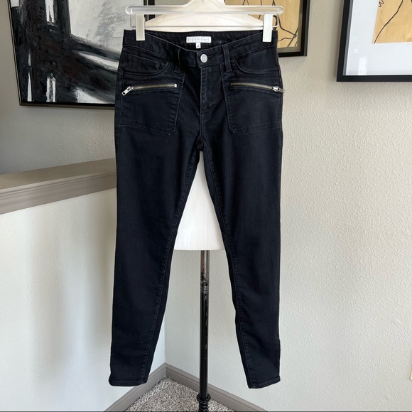 JOIE black The Moto Skinny jean in caviar with zipper accents - Picture 2 of 10